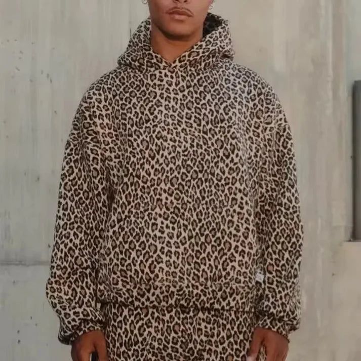 Unisex leopard hoodie - Luis Delacroix